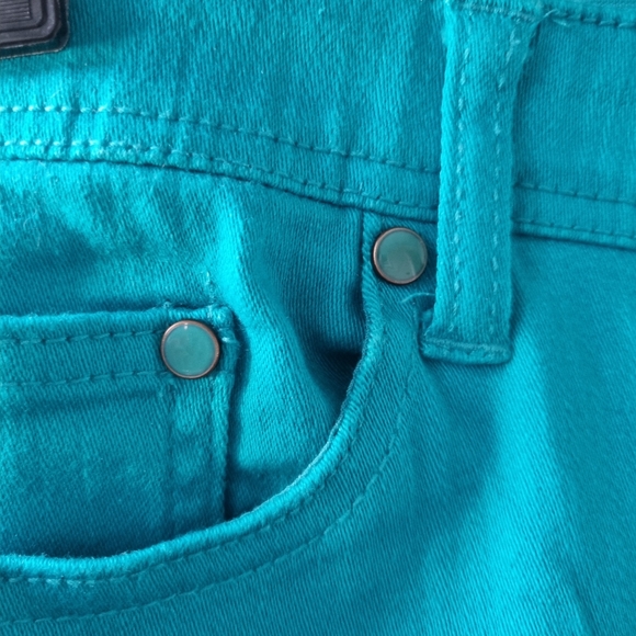 Vintage 80s Diane Gilman Turquoise jeans fits 10/12 - Picture 4 of 4
